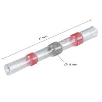Schrumpf Lötverbinder Hülse Kabelverbinder rot, Kabel bis 1,5qmm, 100 Stück