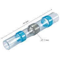 Schrumpf Lötverbinder Hülse Kabelverbinder blau, Kabel bis 2,5qmm, 100 Stück