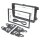 Double DIN radio bezel compatible with Skoda Octavia 1Z automatic climate control 2004-2009 silver metallic