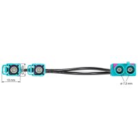 Doppel Fakra (m) Antennenadapter Stecker auf 2x Fakra Kupplung (F) kompatibel mit Audi Seat Skoda VW