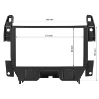 Double DIN radio bezel compatible with Citroen C3 DS3 2009-16 2DIN black
