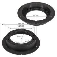 Speaker rings adapter brackets compatible with Mercedes A-Class W169 B-Class W245 door rear for 100mm or 120mm DIN speakers