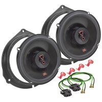 JBL Stage3 627F speaker installation kit compatible with Mercedes C, E, V, and G class front doors, 165 mm coaxial system