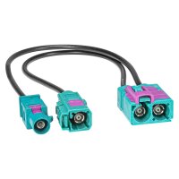 Antennenadapter Doppel Fakra Kupplung auf 1x Fakra Stecker und 1x Fakra Buchse kompatibel mit Audi Seat Skoda VW