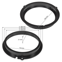 Speaker Rings Adapter Brackets compatible with Ford Fiesta KA Focus Mondeo Kuga front door and rear door for 165mm DIN speakers