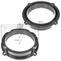 Lautsprecherringe Adapter Halterungen kompatibel mit Hyundai i30 Ioniq Kia Rio für 165mm DIN Lautsprecher