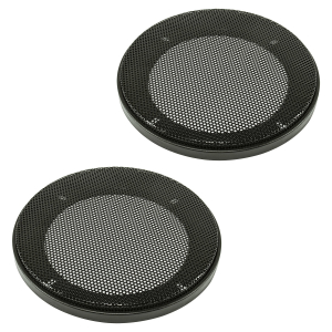 Lautsprecher Gitter Grill für 100mm DIN Lautsprecher schwarz 2-teilig Kunststoffring mit Metallgitter Satz