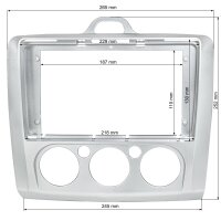 Radioblende für 9 Zoll Tablet Gerät kompatibel mit Ford Focus manuelle Klima 2005-2011