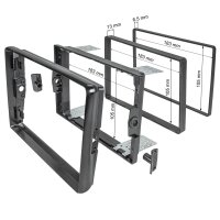 Universal mounting kit 9-inch tablet device holder for double DIN radio panel 183x103mm cutout