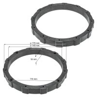 Hard PVC spacer ring for 165mm DIN speakers, height approx. 18mm