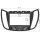 Doppel DIN Radioblende kompatibel mit Ford C-Max DXA ab 2010 Kuga DM2 ab 2012 Piano Lack mit Warnblinkschalter