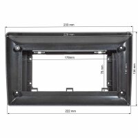 Universal Montagekit 9 Zoll Tablet Geräte Halterung für Doppel DIN Radioblende 172x97+178x103mm Einbauöffnung