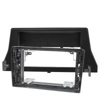 Radio bezel for 9-inch tablet device compatible with Citroën Berlingo, Peugeot Partner, and Opel Combo from 2019 onwards, black, for devices without a drive (short design)