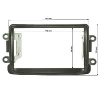 Radioblende für 9 Zoll Tablet Gerät kompatibel mit Dacia Lodgy Dokker Duster Sandero ab 2012 Renault Captur ab 2013 dunkel grau
