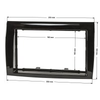 Radioblende für 9 Zoll Tablet Gerät kompatibel mit Fiat Bravo (Typ 198) 2007-2014 Piano Lack schwarz