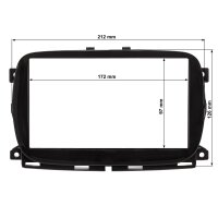 Radio bezel for 9-inch tablet device compatible with Fiat 500 from 2016 onwards 500 Abarth Piano black paint Vehicle with Uconnect 5