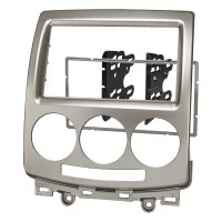 Radio bezel for 9-inch tablet device compatible with Mazda 5 (CR) 2005-2010 silver