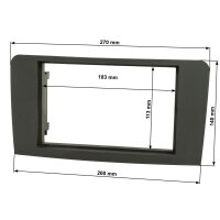 Radio bezel for 9-inch tablet device compatible with Mercedes ML W164 2005–2011 G-Class W461 2006–2012 black