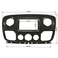 Radio panel for 9-inch tablet device compatible with Renault Master 3 III, Opel Movano B, Nissan NV400