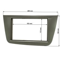 Radioblende für 9 Zoll Tablet Gerät kompatibel mit Seat Altea FR XL Toledo 5P dunkelsilber