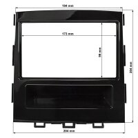 Radio bezel for 9-inch tablet device compatible with Subaru Impreza Forester XV from 2018 Piano black finish