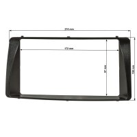 Radioblende für 9 Zoll Tablet Gerät kompatibel mit Toyota Corolla E12 2003-2008 schwarz