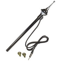 Universal fender telescopic antenna large head cable DIN plug stainless steel look