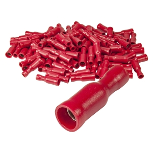 Connector round Round receptacles fully insulated, red,...