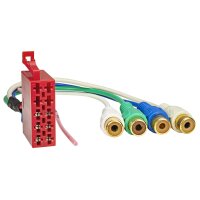 ISO Stecker Gehäuse LINE-Out 10 pol. Vorverstärker Adapter Cinch 4-Kanal Remote