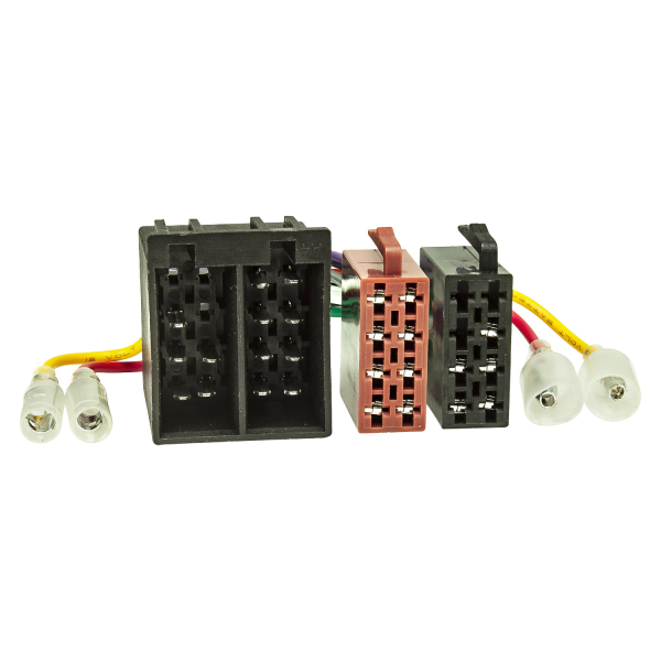 Radio Adapter Kabel Universal ISO Buchse auf ISO Stecker Adapterkabel Verlängerung Klemme15/30 drehbar Strom + 4 Lautsprecher