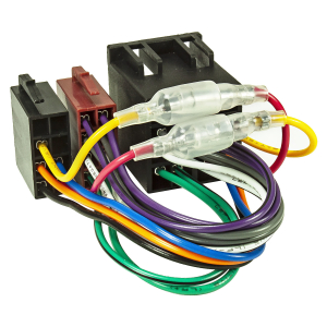 Radio Adapter Kabel Universal ISO Buchse auf ISO Stecker Adapterkabel Verlängerung Klemme15/30 drehbar Strom + 4 Lautsprecher
