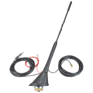 DAB Antenna Car Combi Roof Antenna DAB FM AM FM with Amplifier SMB DIN 5m Cable Rod 23cm