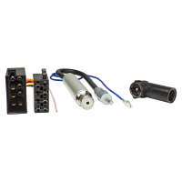 Radio Adapter Kabel ISO auf ISO kompatibel mit Audi Seat Skoda VW Strom Klemme 15+30 gedreht + Antennenadapter mit Phantomeinspeisung auf DIN