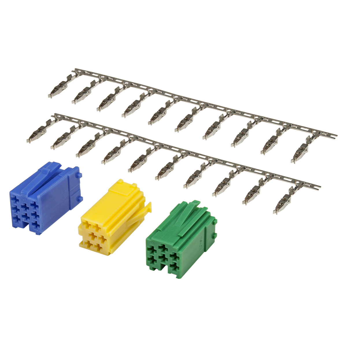 Mini ISO connector set green yellow blue housing 20 contacts