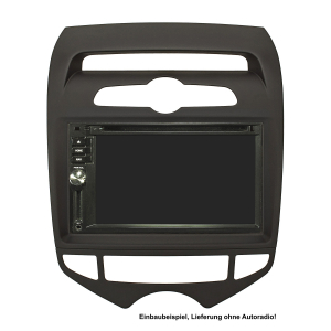 Double DIN Radio Bezel compatible with Hyundai ix20 JC from 2010 black matt with automatic air conditioner