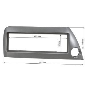 Radio bezel compatible with Ford KA RBT 1996-2008 silver metallic