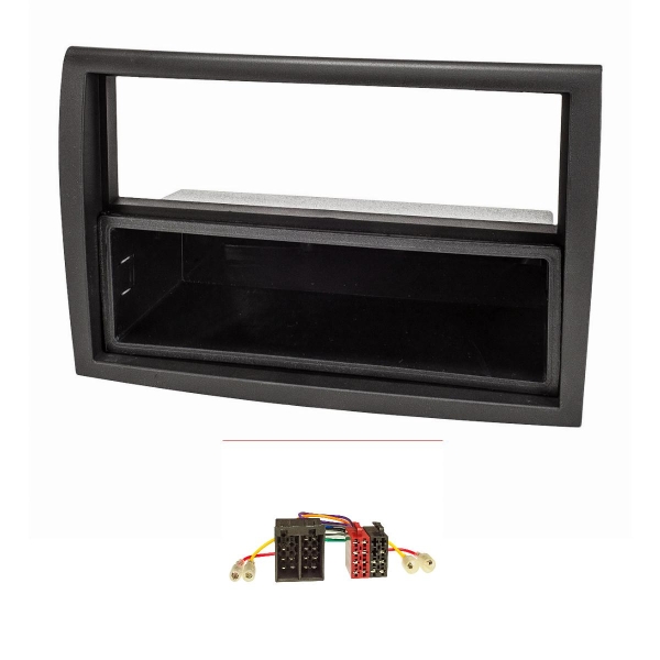 Radio bezel set compatible with Fiat Ducato Peugeot Boxer Citroen Jumper Relay black with radio adapter ISO Fzg. with radio preparation
