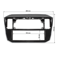 Radio bezel compatible with VW UP from 2017 Seat Mii Skoda City Go from 2020 piano black