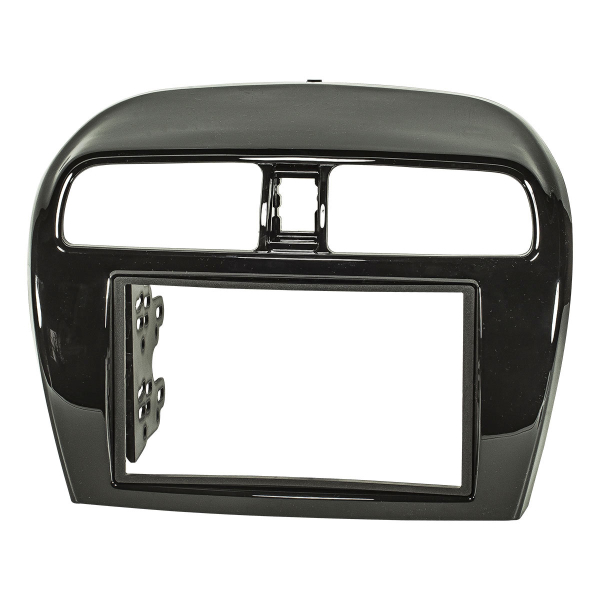 Double DIN Radio Bezel compatible with Mitsubishi Space Star from 2013 Mirage from 2012 Piano black lacquer