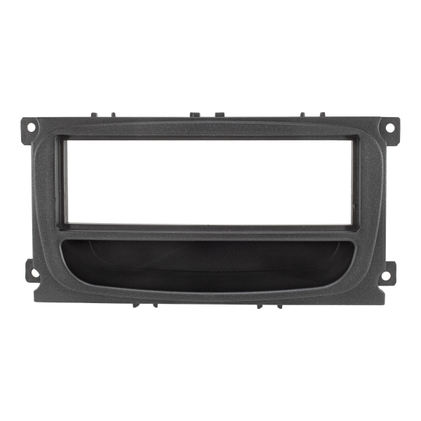 Radio bezel compatible with Ford Focus 2 Mondeo S-Max C-Max Galaxy Kuga black with storage compartment