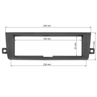 Radioblende kompatibel mit Renault Koleos ab 2009 schwarz