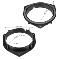 Speaker rings adapter brackets compatible with Kia Picanto Sportage Rio Hyundai i10 from 2012 for 165mm