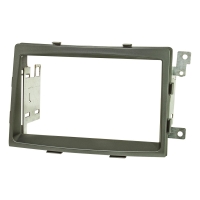Double DIN radio bezel set compatible with SsangYong Rodius ab Bj.2013 dark silver with installation kit