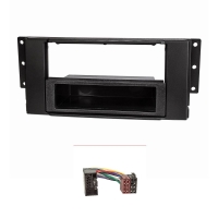 Radio bezel set compatible with Landrover Freelander Discovery 3 Range Rover Sport black with radio adapter ISO